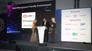 Louise Minchin announcing the winner of The Most Menopause Friendly Environment award at The Menopause Friendly Employer Awards 2022
