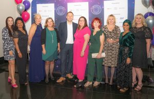 Guests photographed with Louise Minchin at The Menopause Friendly Employer Awards 2022
