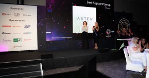 Aster Group being announced as winner of The Best Support Group Award at The Menopause Friendly Employer Awards 2022