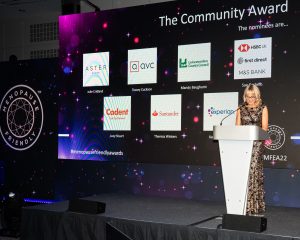 Louise Minchin Announcing Finalists for the Community Award at The Menopause Friendly Employer Awards 2022