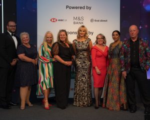 BAE Systems, Sponsors of The Menopause Friendly Employer Awards 2022 on stage with Louise Minchin