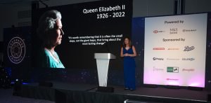 Deborah Garlick (founder of The Menopause Friendly Accreditation) opening The Menopause Friendly Employer Awards 2022
