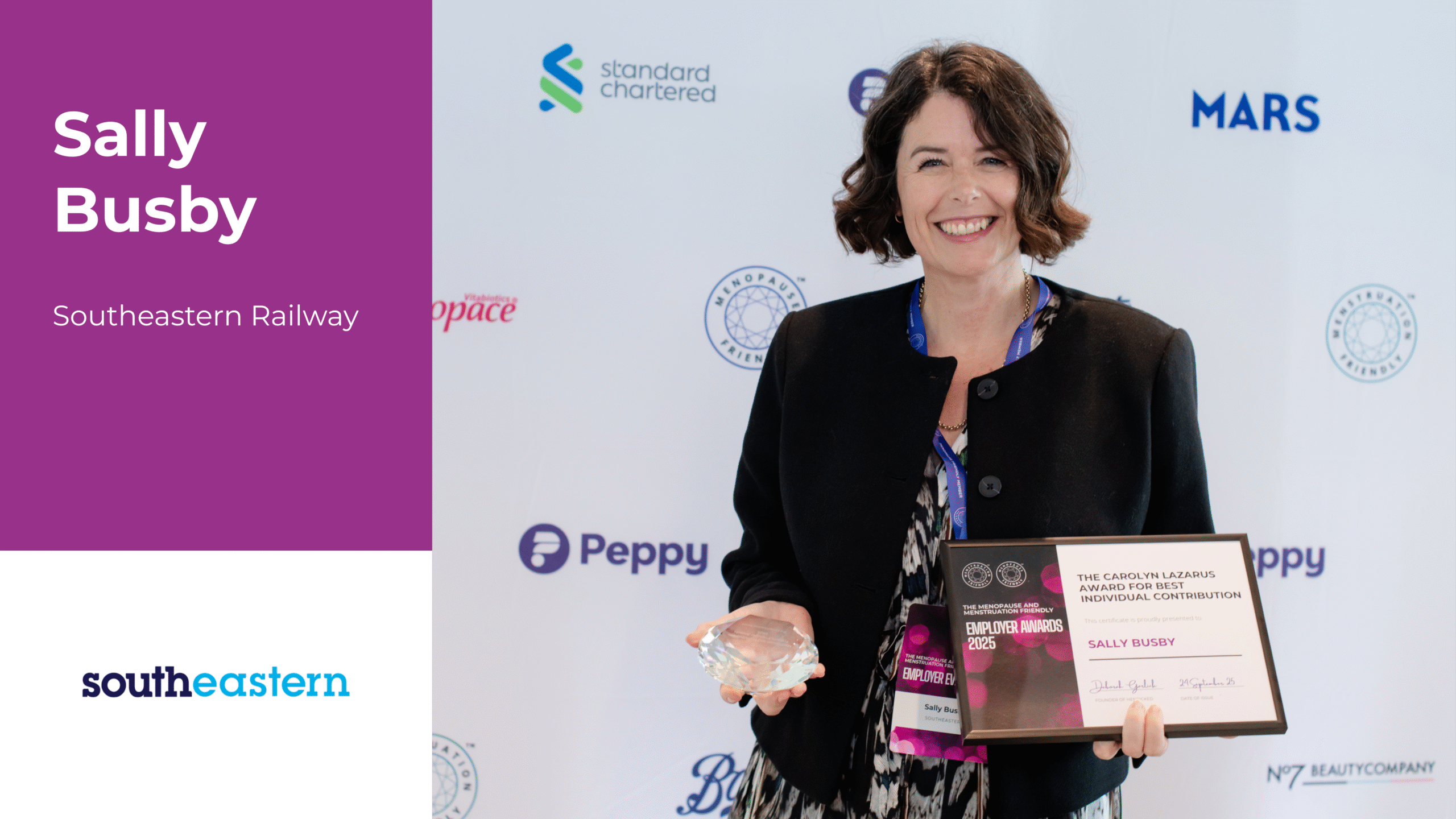 Sally Busby - Southeastern - The Carolyn Lazarus Award - The Menopause and Menstruation Friendly Employer Awards 2025