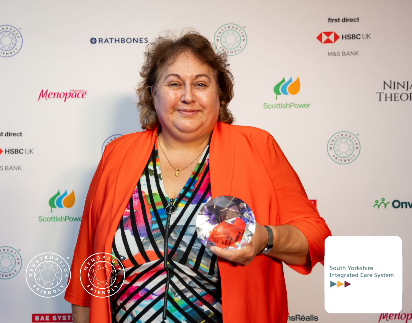 Brigitte Kaviani, winner of the Carolyn Lazarus Award at the 2026 Menopause & Menstruation Friendly Employer Awards (Matthew Jones Photography)