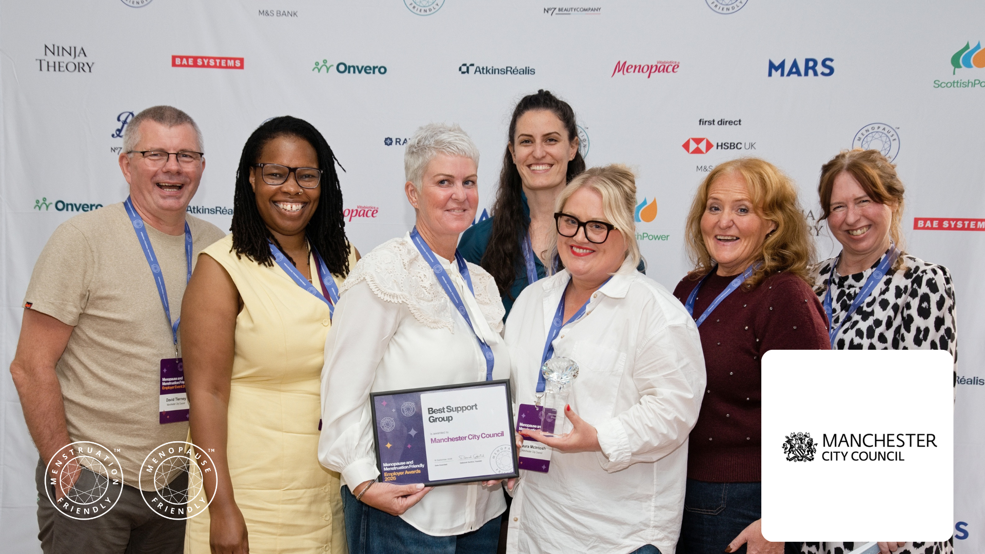 Manchester City Council, winner of the Best Support Group Award at the 2026 Menopause & Menstruation Friendly Employer Awards