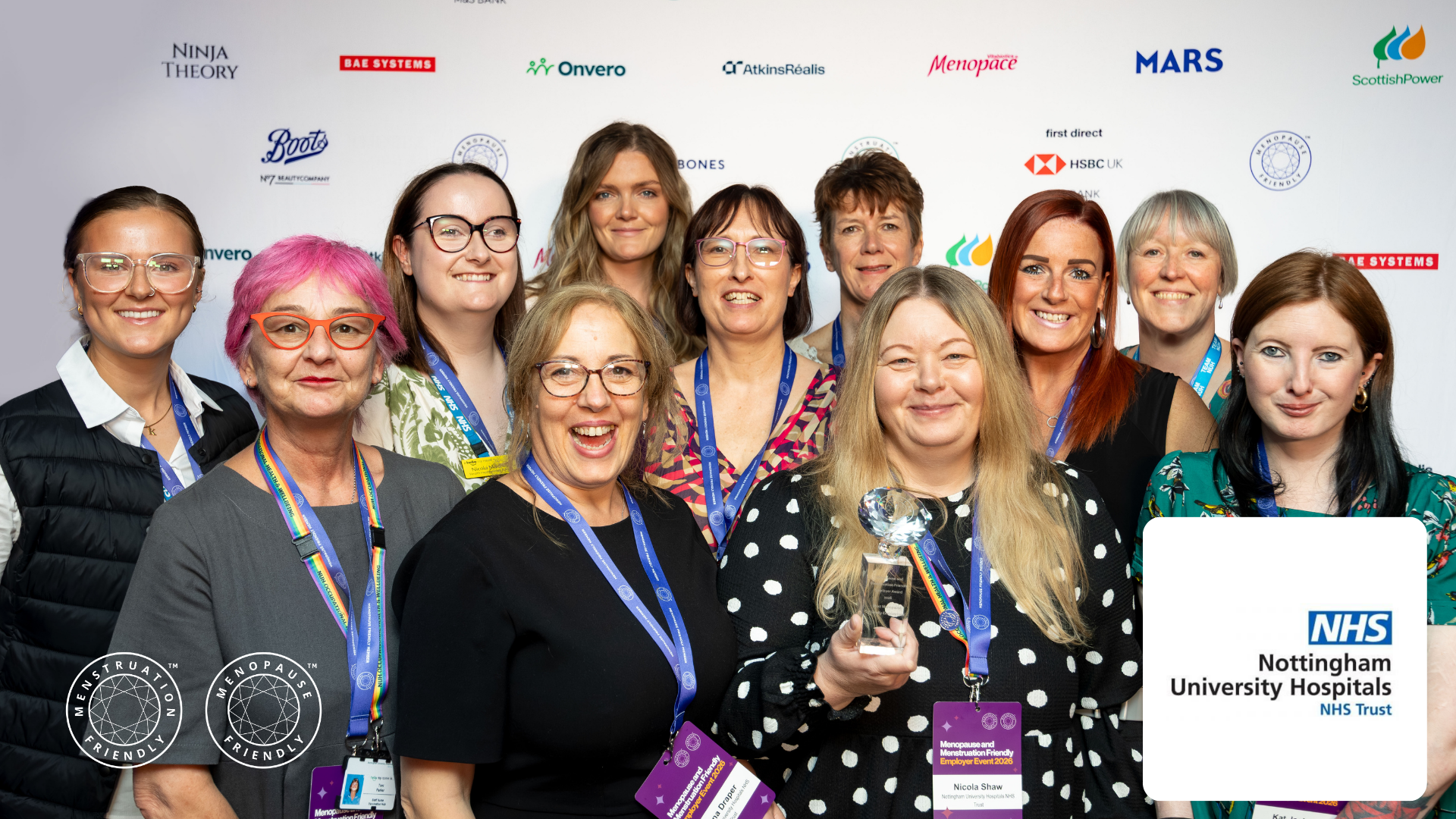 Nottingham University Hospitals NHS Trust. Jt Winner, Most Menopause Friendly Environment, 2026 Menopause & Menstruation Friendly Employer Awards