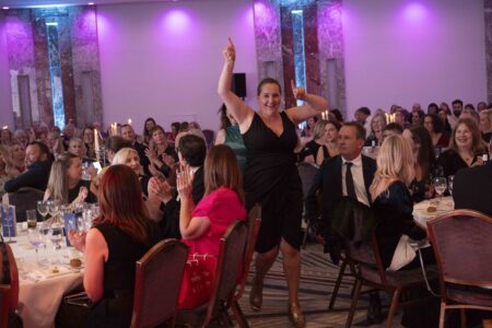 Guests celebrating and applauding at The Menopause Friendly Employer Awards 2024 Guests celebrating and applauding at The Menopause Friendly Employer Awards 2024